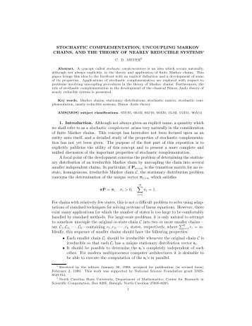 Stochastic complementation, uncoupling Markov chains, and the ...