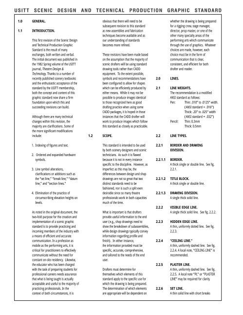 Unit Standards Graphics USITT Scene Design and Technical Production Graphic Standards