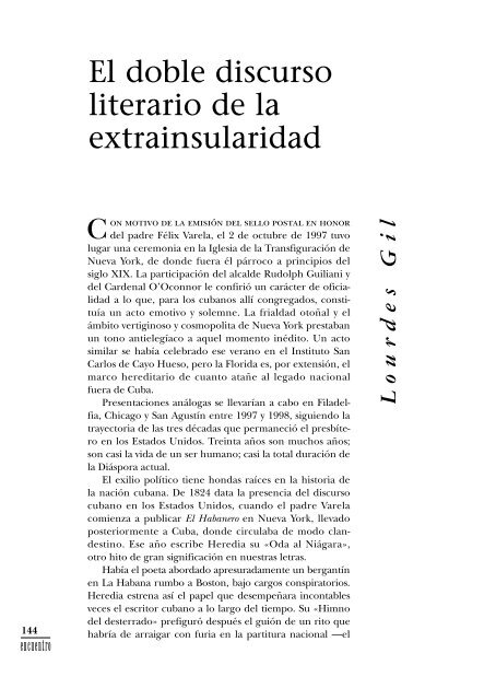 El doble discurso literario de la extrainsularidad - cubaencuentro.com