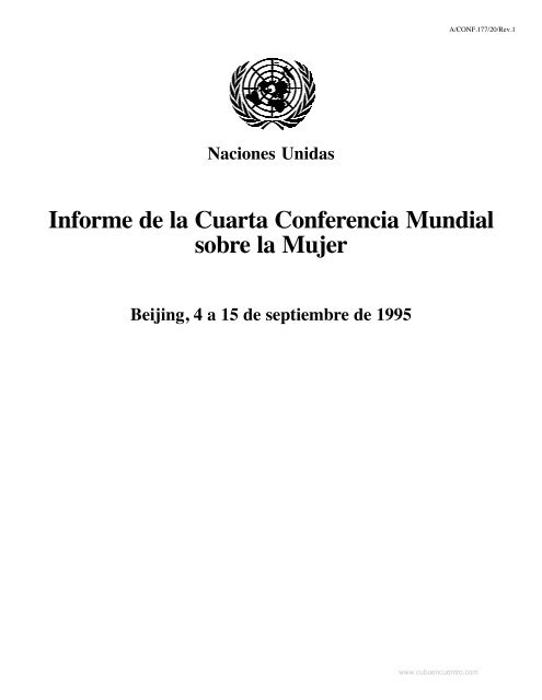 Informe de la Cuarta Conferencia Mundial sobre la Mujer