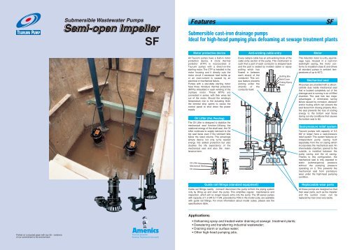 View Tsurumi SF Series Submersible Pump Specs - MacEwans ...