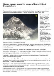 Highest webcam beams live images of Everest | Nepal ... - Ev-K2-CNR