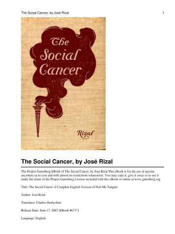 The Social Cancer, by José Rizal - Home