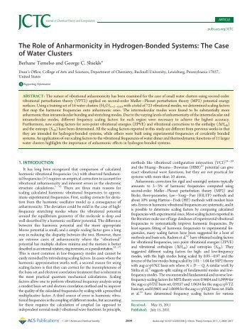 The Role of Anharmonicity in Hydrogen-Bonded Systems: The Case ...
