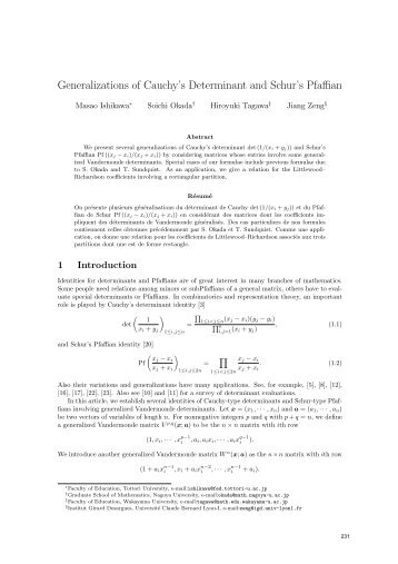 Generalizations of Cauchy's Determinant and Schur's Pfaffian