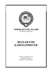REGLER FOR KÃRINGSPRÃVER - Norsk Kennel Klub