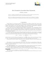 Pieri's Formula for Generalized Schur Polynomials - garsia at york