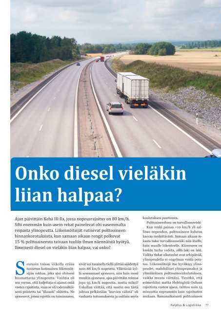 Kuljetus & Logistiikka 3 / 2015