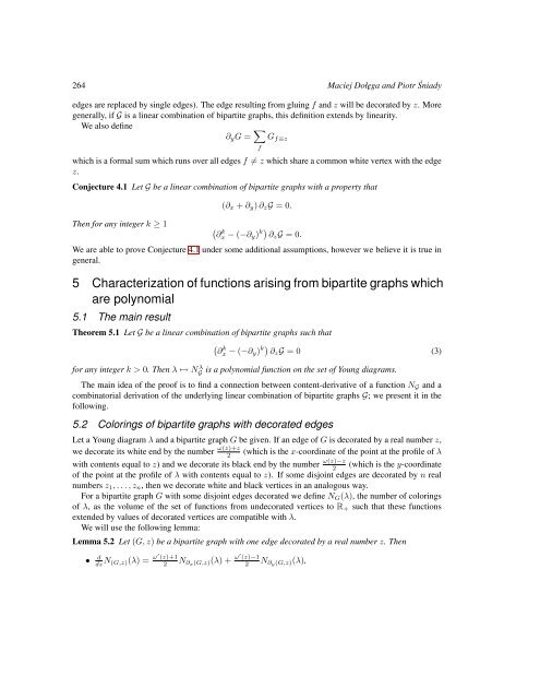 Polynomial functions on Young diagrams arising from bipartite graphs
