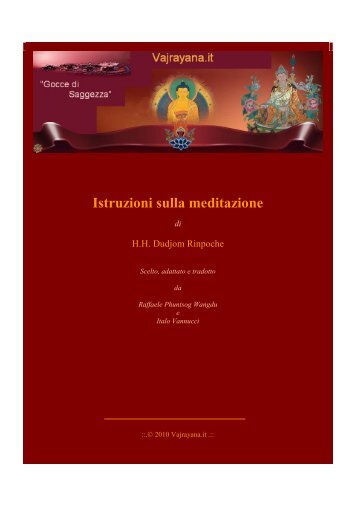 Istruzioni sulla meditazione - Vajrayana.it