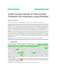 Cartan invariant matrices for finite monoids - Nagoya University