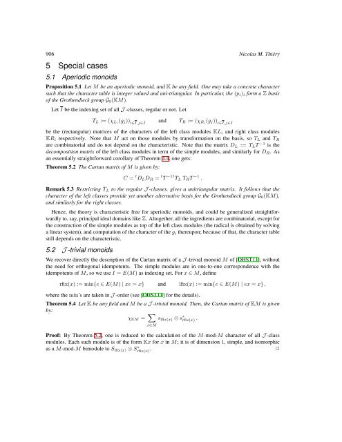 Cartan invariant matrices for finite monoids - Nagoya University
