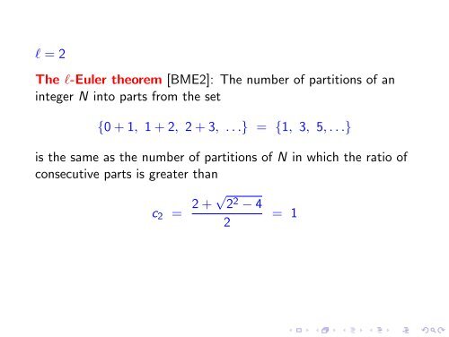 Euler's partition theorem and the combinatorics of -sequences