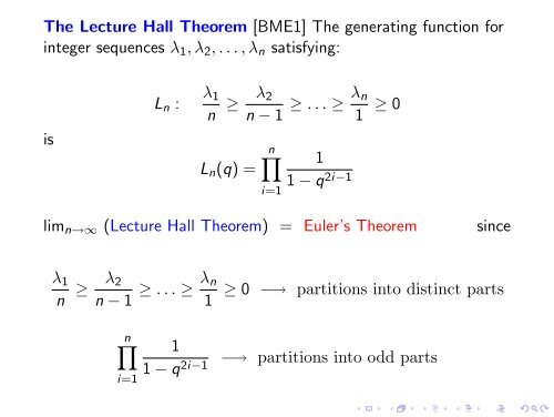 Euler's partition theorem and the combinatorics of -sequences