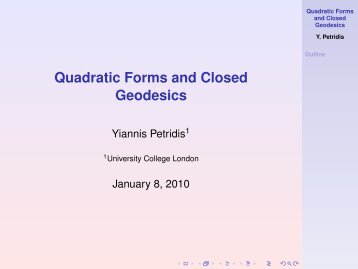 Quadratic Forms and Closed Geodesics