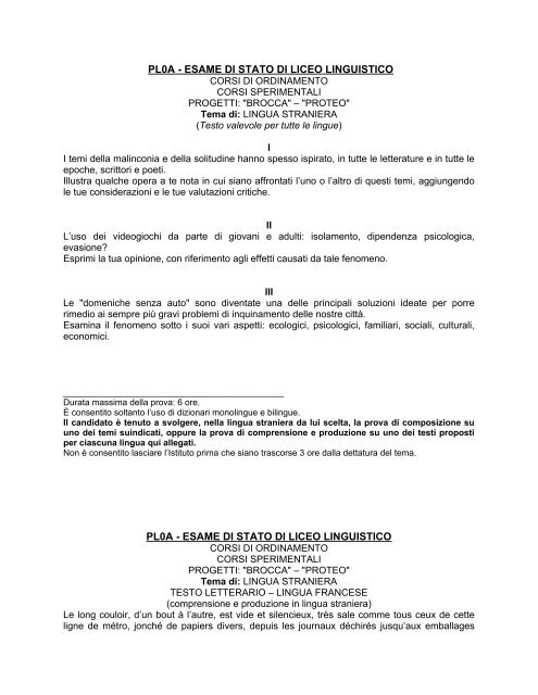 Durata Prima Prova Esame Di Stato - camhakir