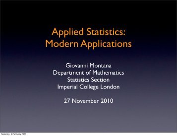 Applied Statistics: Modern Applications