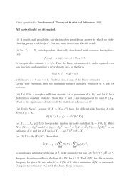 Exam question for Fundamental Theory of Statistical Inference, 2013 ...