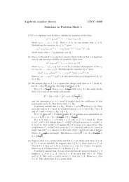 Algebraic number theory LTCC 2008 Solutions to Problem Sheet 1