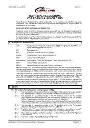 Technical Regulations for Formula Junior Cars