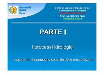 Lezione III.pdf - Dipartimento di Ingegneria Idraulica ed Applicazioni ...