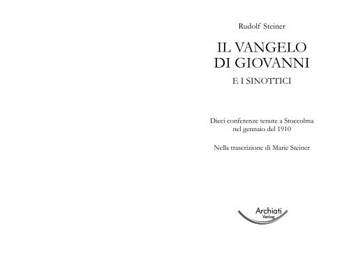 Vangelo Di Giovanni Capitolo 1 Commento il vangelo di giovanni.pdf - Libera Conoscenza