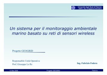 Un sistema per il monitoraggio ambientale marino basato su reti di ...