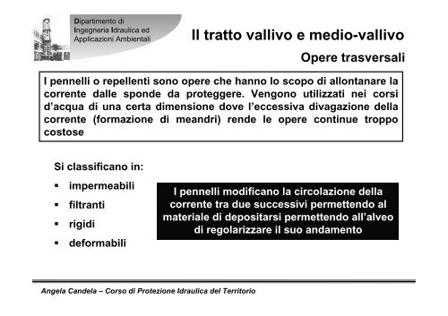 PARTE IV La difesa idraulica del tratto vallivo - Dipartimento di ...