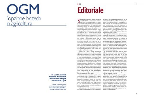 Ogm: l'opzione biotech in agricoltura