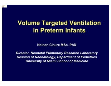 Volume Targeted Ventilation in Preterm Infants