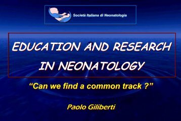 EDUCATION AND RESEARCH IN NEONATOLOGY - Congresso 2010