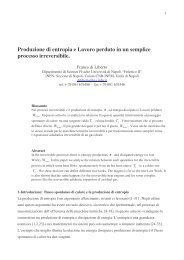 Produzione di entropia e lavoro perduto.pdf - Dipartimento di Fisica