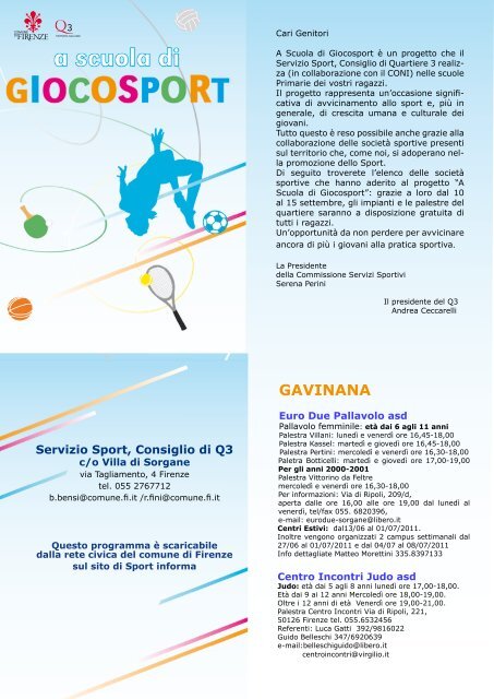 GAVINANA - Sport Informa - Comune di Firenze