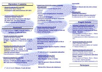 Il programma 2011-12 del Meic di Potenza