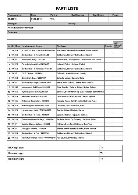 PARTI LISTE - Nesk