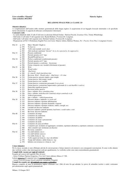 Programmi E Compiti Delle Vacanze Di Inglese Prof