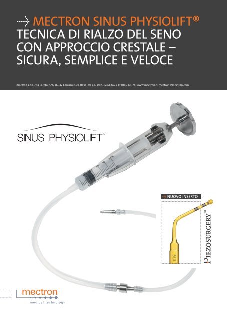 Ã meCtron sInus physIoLIftÂ® teCnICa dI rIaLzo deL seno Con ...