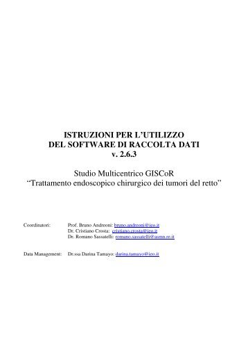 Manuale di compilazione della CRF elettronica - GISCoR
