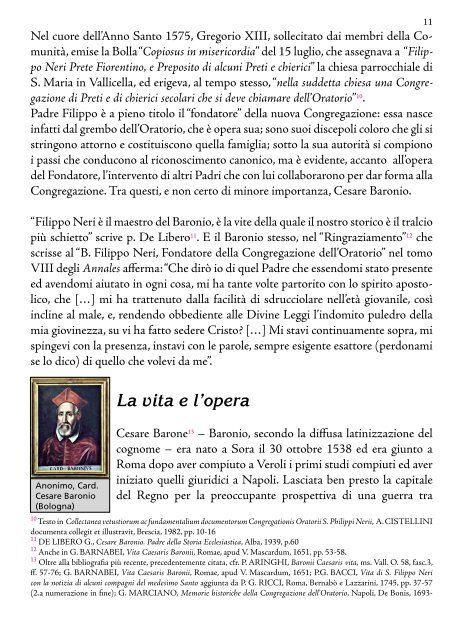 Cesare Baronio, discepolo e primo successore di San Filippo Neri