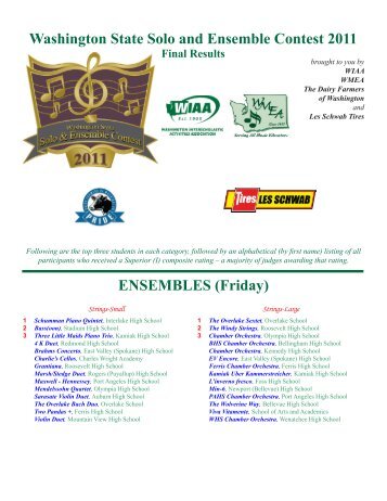 Washington State Solo and Ensemble Contest 2011 ... - WIAA