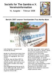 Socialis for The Gambia e.V. Vereinsinformation