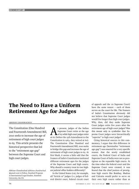what is the age of retirement of a judge of a supreme court