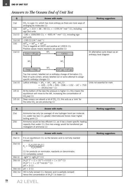 Answers to The Oceans End of Unit Test - Benjamin-Mills