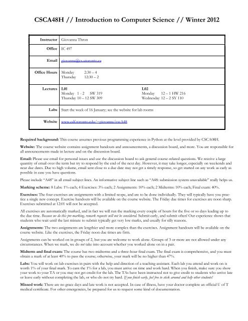 course information sheet - CDF