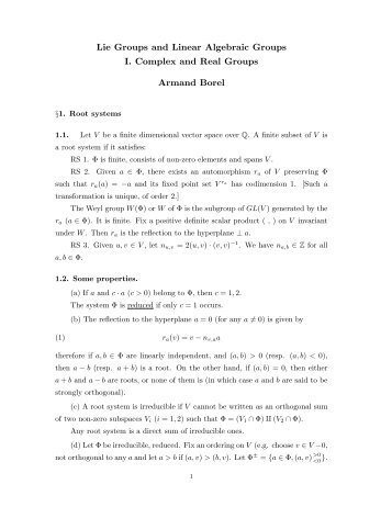 Lie Groups and Linear Algebraic Groups I. Complex and Real ...