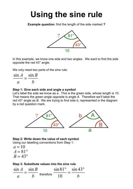 Using the sine rule - Benjamin-Mills