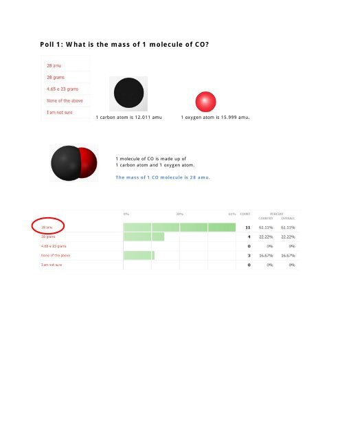 Poll 1 What Is The Mass Of 1 Molecule Of Co Poll 1 What Is The Mass Of 1 Molecule Of Co