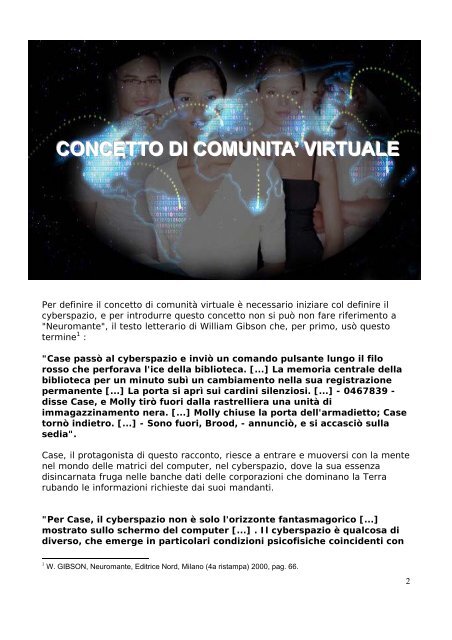 Concetto di comunitÃ  virtuale - Garito.it