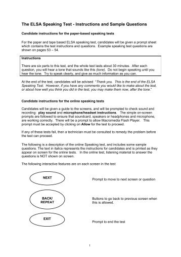 test instructions sample Test type questions.