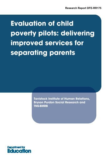 Final Report- Evaluation of Child Poverty Pilots for ... - Gov.UK